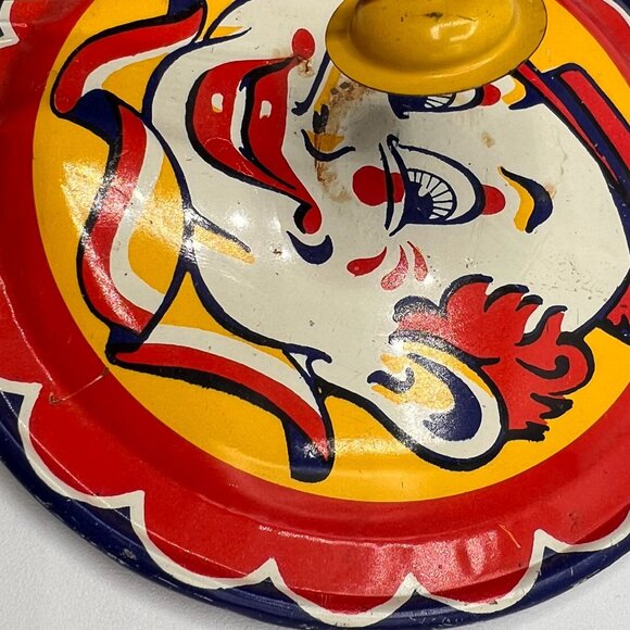VTG Kirchhoff Clown Tin Noisemakers Colorful Carnival Clacker Toys Retro C. 1940 - Picture 13 of 13